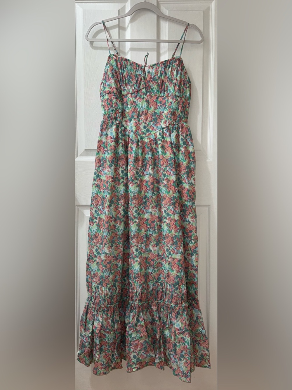 American Eagle Outfitters Corset Tiered Midi Dress Size Medium